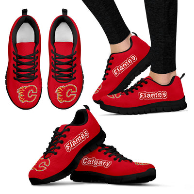 Magnificent Calgary Flames Amazing Logo Sneakers