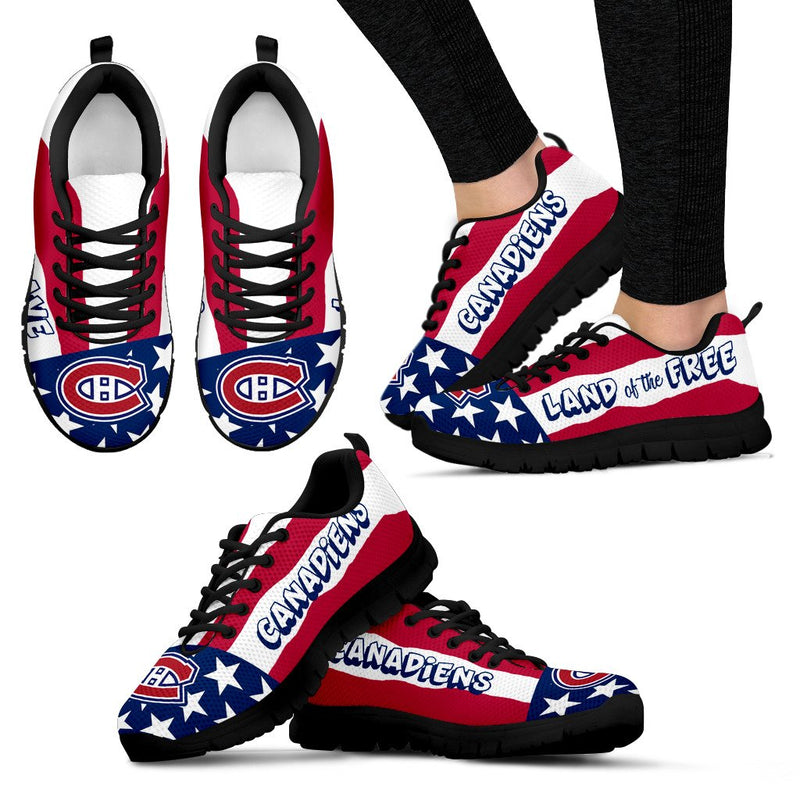 Proud Of American Flag Three Line Montreal Canadiens Sneakers