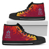 Fire Burning Fierce Strong Logo Los Angeles Angels High Top Shoes