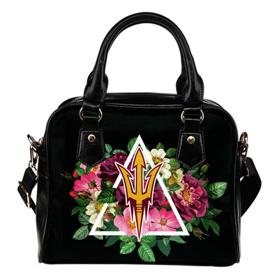 Floral Rose Valentine Logo Arizona State Sun Devils Shoulder Handbags