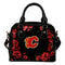 Valentine Rose With Thorns Calgary Flames Shoulder Handbags