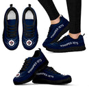 Wave Red Floating Pattern Winnipeg Jets Sneakers