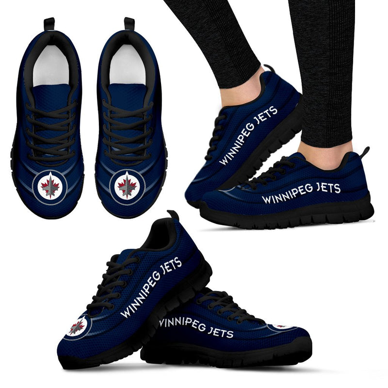 Wave Red Floating Pattern Winnipeg Jets Sneakers