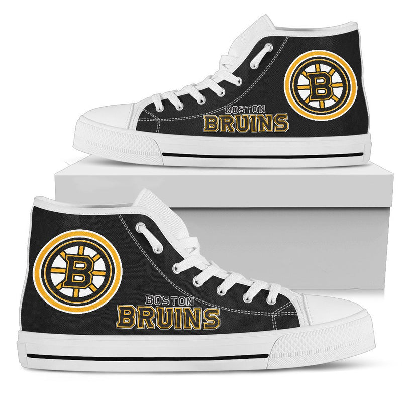 Circle Logo Boston Bruins High Top Shoes