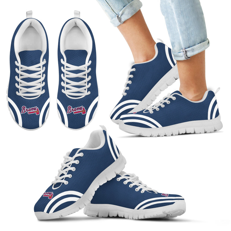 Lovely Curves Stunning Logo Icon Atlanta Braves Sneakers