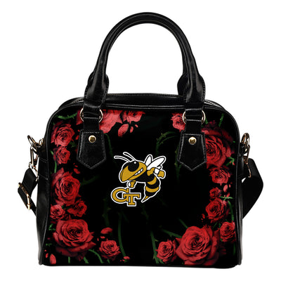 Valentine Rose Thorns Georgia Tech Yellow Jackets Shoulder Handbags