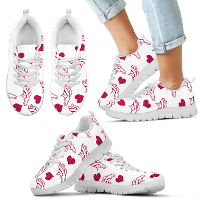 Sweeten Dreamy Love Pattern With Logo Denver Broncos Sneakers