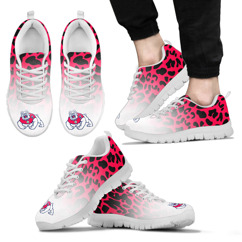 Leopard Pattern Awesome Fresno State Bulldogs Sneakers