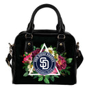 Floral Rose Valentine Logo San Diego Padres Shoulder Handbags