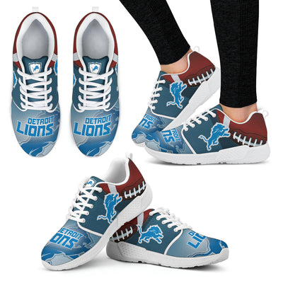 Awesome Detroit Lions Running Sneakers For Football Fan