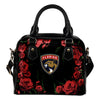 Valentine Rose With Thorns Florida Panthers Shoulder Handbags