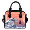 Enormous Wave Fancy Logo Los Angeles Angels Shoulder Handbags