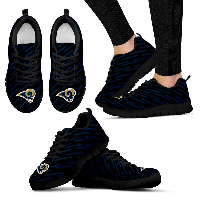 Marvelous Striped Stunning Logo Los Angeles Rams Sneakers