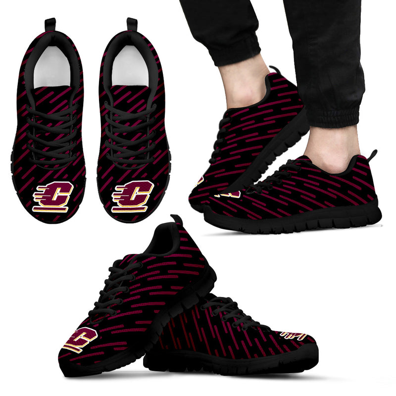 Marvelous Striped Stunning Logo Central Michigan Chippewas Sneakers
