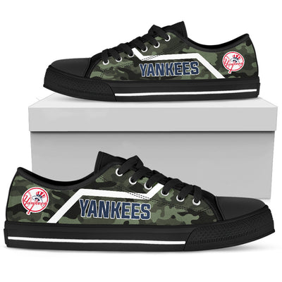 Simple Camo New York Yankees Low Top Shoes