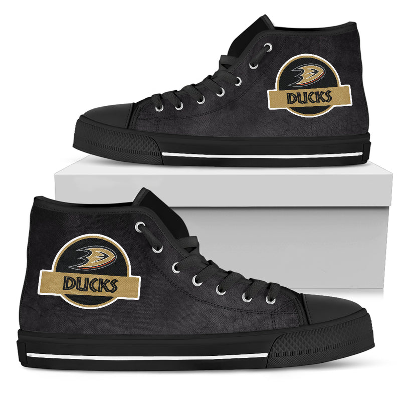 Jurassic Park Anaheim Ducks High Top Shoes V2