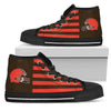 American Flag Cleveland Browns High Top Shoes