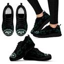 Tribal Flames Pattern New York Jets Sneakers