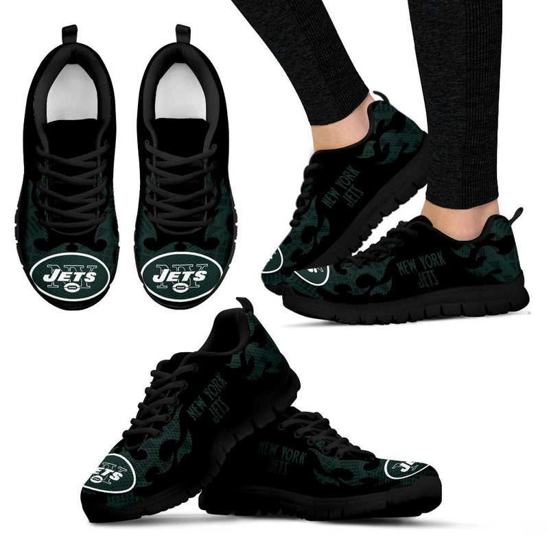 Tribal Flames Pattern New York Jets Sneakers