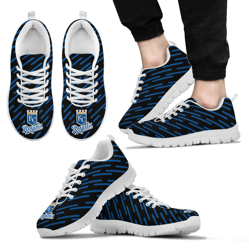 Marvelous Striped Stunning Logo Kansas City Royals Sneakers