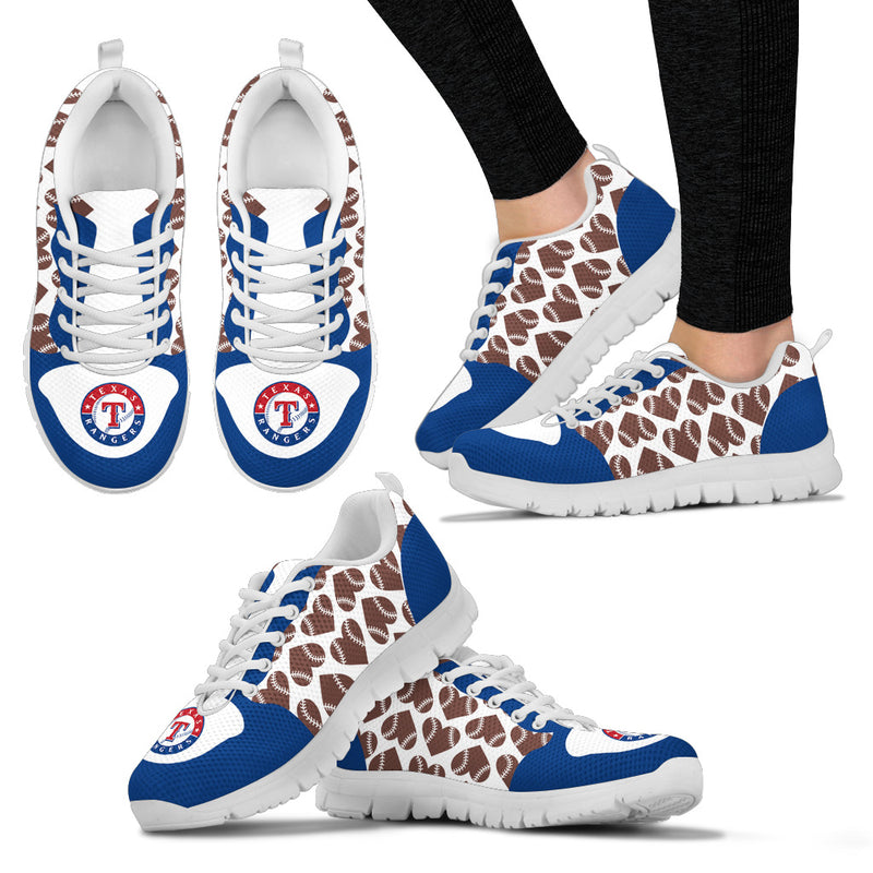 Great Football Love Frame Texas Rangers Sneakers