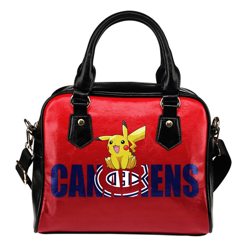 Pokemon Sit On Text Montreal Canadiens Shoulder Handbags