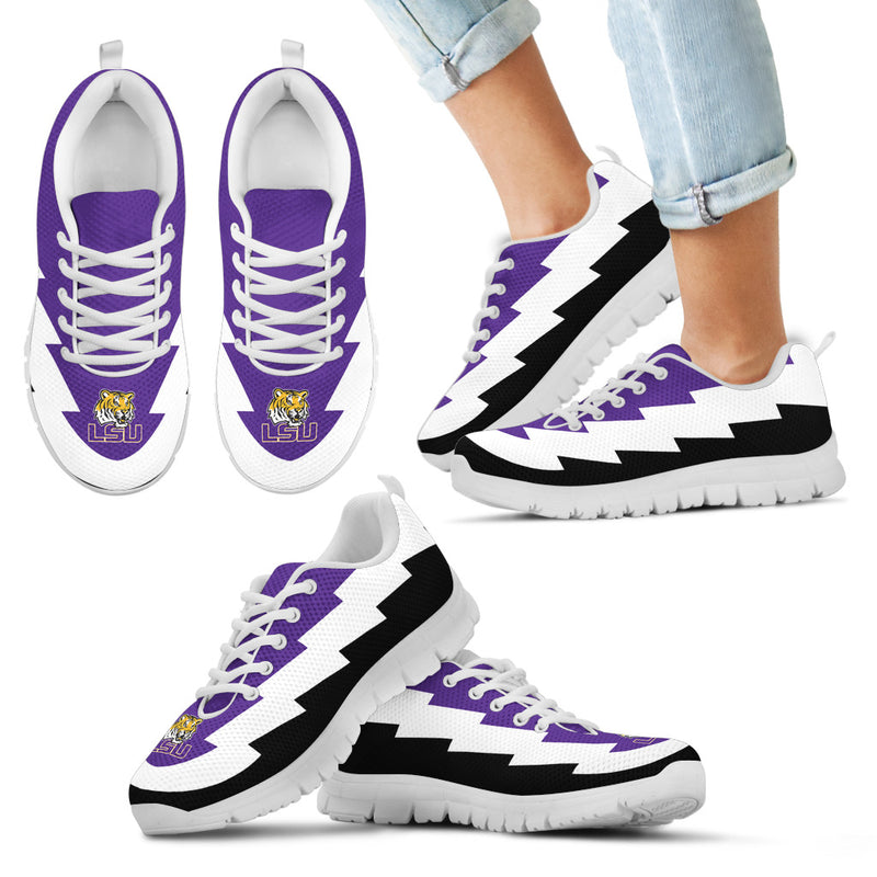 Beautiful Printed LSU Tigers Sneakers Jagged Saws Creative Draw
