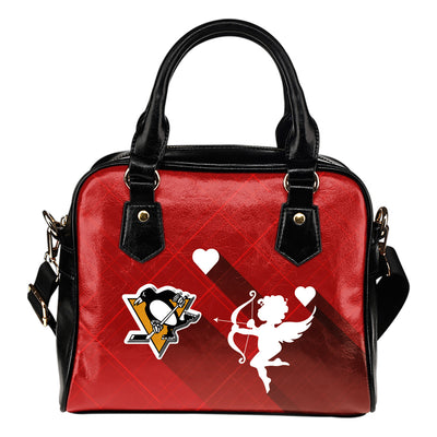 Superior Cupid Love Delightful Pittsburgh Penguins Shoulder Handbags