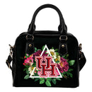 Floral Rose Valentine Logo Houston Cougars Shoulder Handbags