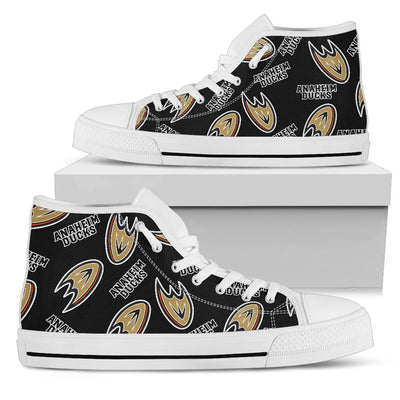 Script Logo Pattern Anaheim Ducks High Top Shoes