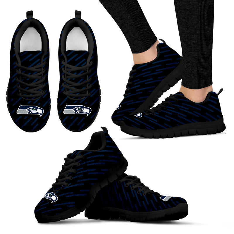 Marvelous Striped Stunning Logo Seattle Seahawks Sneakers