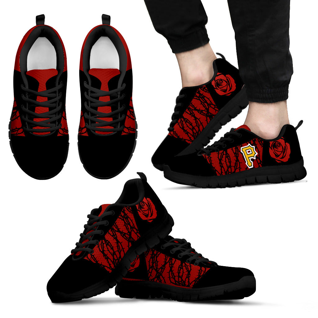 Rose Plant Gorgeous Lovely Logo Pittsburgh Pirates Sneakers