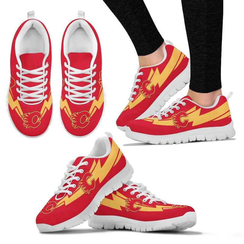 Three Amazing Good Line Charming Logo Calgary Flames Sneakers