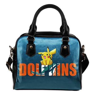 Pokemon Sit On Text Miami Dolphins Shoulder Handbags