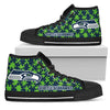 Puzzle Logo With Seattle Seahawks High Top Shoes