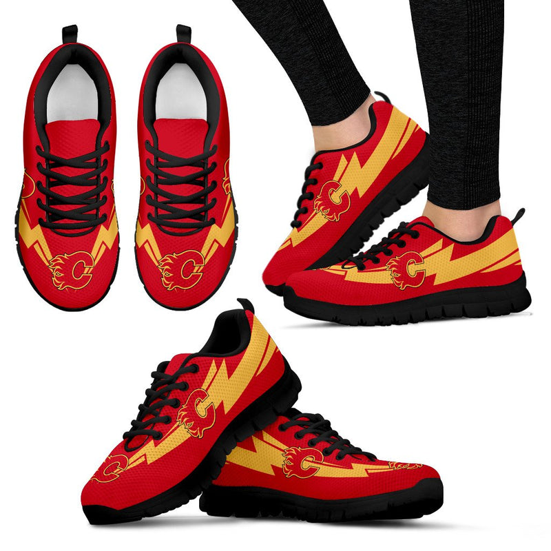 Three Amazing Good Line Charming Logo Calgary Flames Sneakers