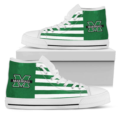 American Flag Marshall Thundering Herd High Top Shoes