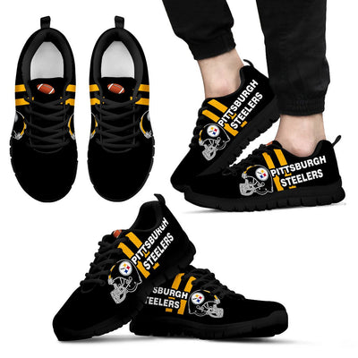 Vertical Two Line Mixed Helmet Pittsburgh Steelers Sneakers