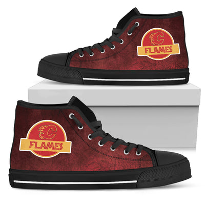 Jurassic Park Calgary Flames High Top Shoes V2