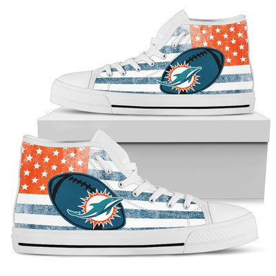 Flag Rugby Miami Dolphins High Top Shoes