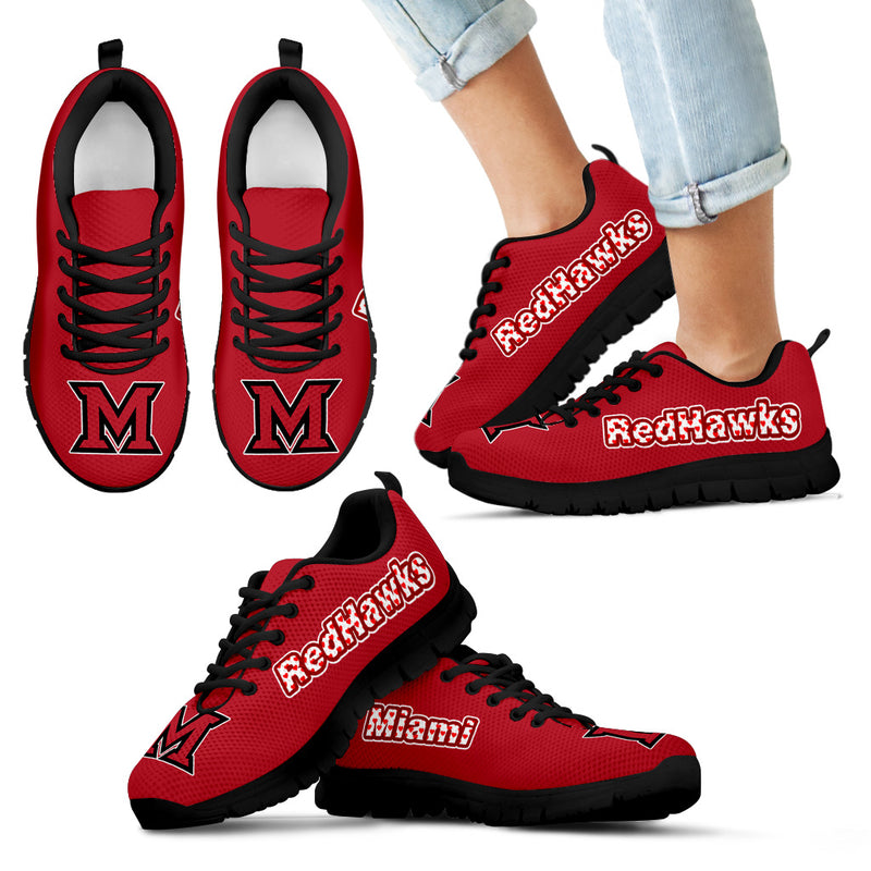 Magnificent Miami RedHawks Amazing Logo Sneakers