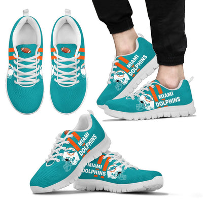 Vertical Two Line Mixed Helmet Miami Dolphins Sneakers