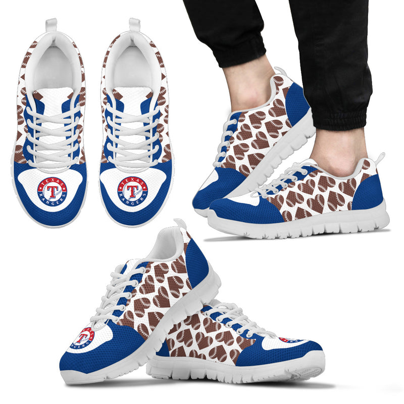 Great Football Love Frame Texas Rangers Sneakers