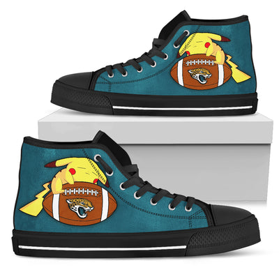 Pikachu Laying On Ball Jacksonville Jaguars High Top Shoes