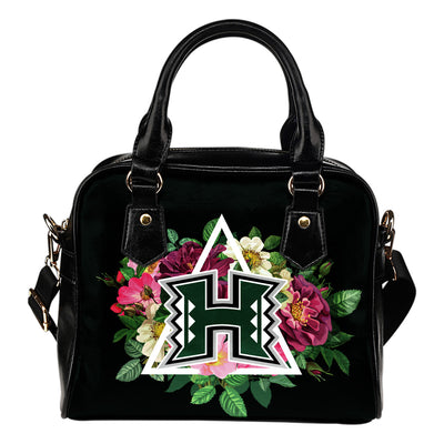 Floral Rose Valentine Logo Hawaii Rainbow Warriors Shoulder Handbags