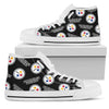 Script Logo Pattern Pittsburgh Steelers High Top Shoes