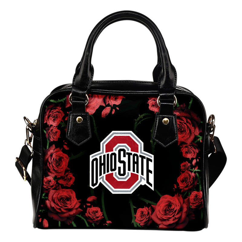 Valentine Rose With Thorns Ohio State Buckeyes Shoulder Handbags