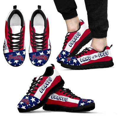 Proud Of American Flag Three Line Atlanta Braves Sneakers