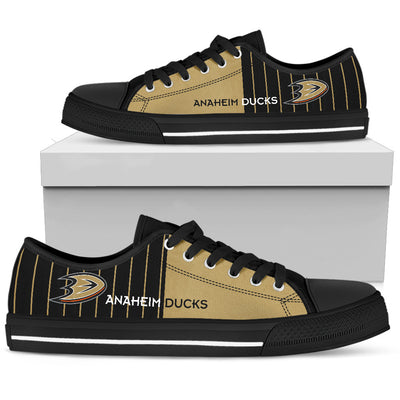 Cool Simple Design Vertical Stripes Anaheim Ducks Low Top Shoes