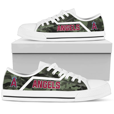 Simple Camo Los Angeles Angels Low Top Shoes